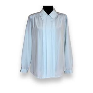 Ship N Shore | Vintage Light Blue Padded Shoulder Button Down Blouse